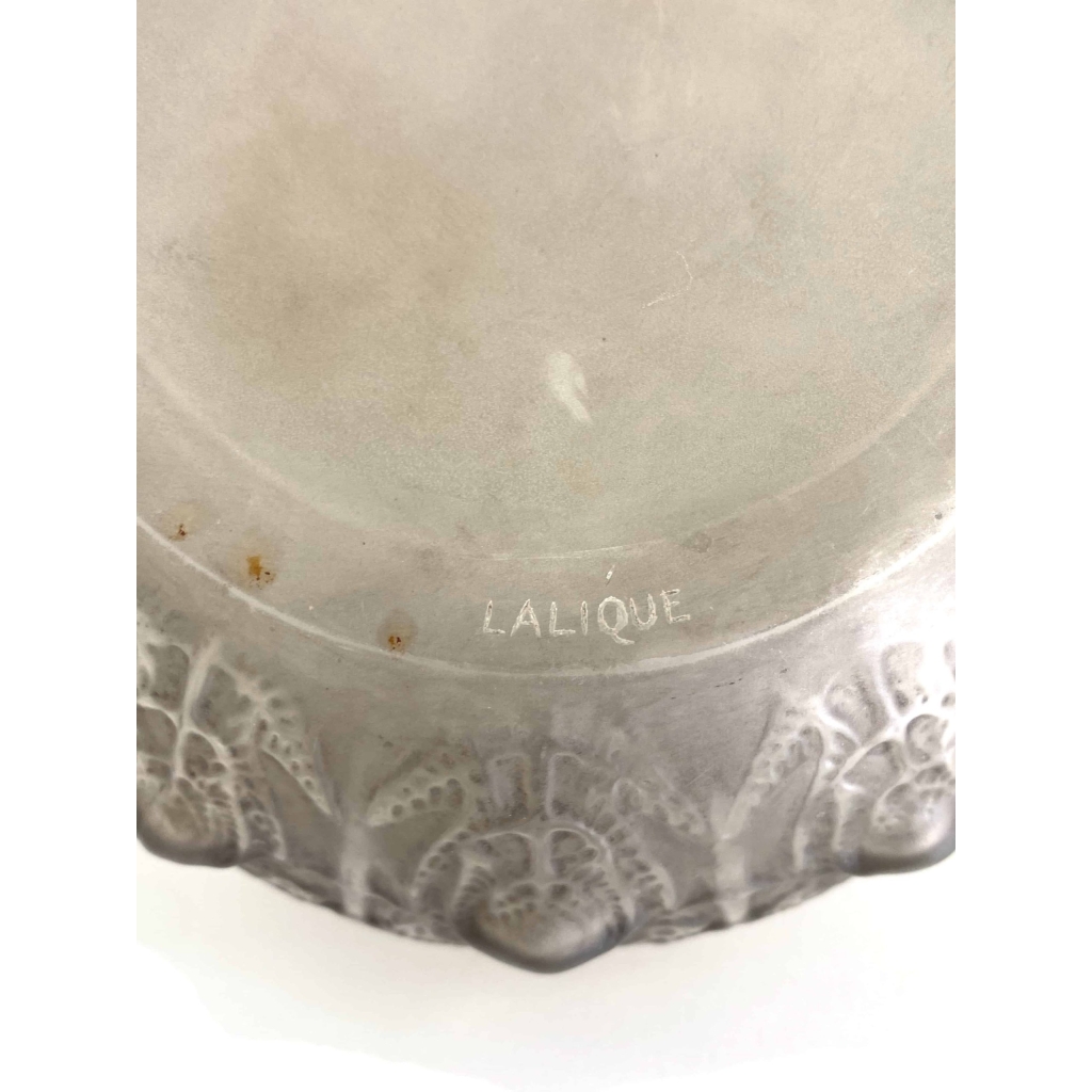 Vase « Fougères » verre blanc patiné gris de René LALIQUE | Biron Vase "Fougères" verre blanc patiné gris de René LALIQUE