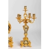 Garniture de cheminée XIX en bronze doré et émaillé cloisonnés Napoléon III | Biron Garniture de cheminée XIX en bronze doré et émaillé cloisonnés Napoléon III