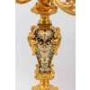 Garniture de cheminée XIX en bronze doré et émaillé cloisonnés Napoléon III | Biron Garniture de cheminée XIX en bronze doré et émaillé cloisonnés Napoléon III