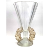 Vase « Roitelets » cristal blanc moulé-pressé, taillé et patiné sépia de René LALIQUE | Biron |||||