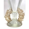Vase « Roitelets » cristal blanc moulé-pressé, taillé et patiné sépia de René LALIQUE | Biron Vase "Roitelets" cristal blanc moulé-pressé, taillé et patiné sépia de René LALIQUE