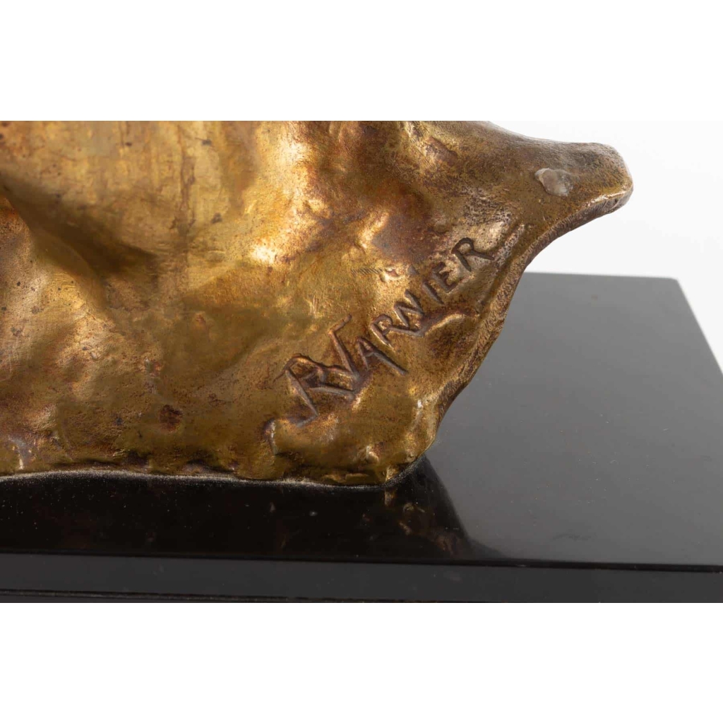 Bronze de R. Varnier socle en marbre début XXe siècle | Biron Bronze de R. Varnier socle en marbre début XXe siècle