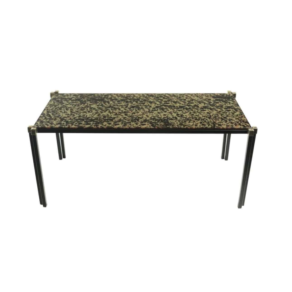 Table basse Maison Honore des années 1960 Dalle de verre églomisé | Biron |||||