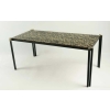 Table basse Maison Honore des années 1960 Dalle de verre églomisé | Biron Table basse Maison Honore des années 1960 Dalle de verre églomisé