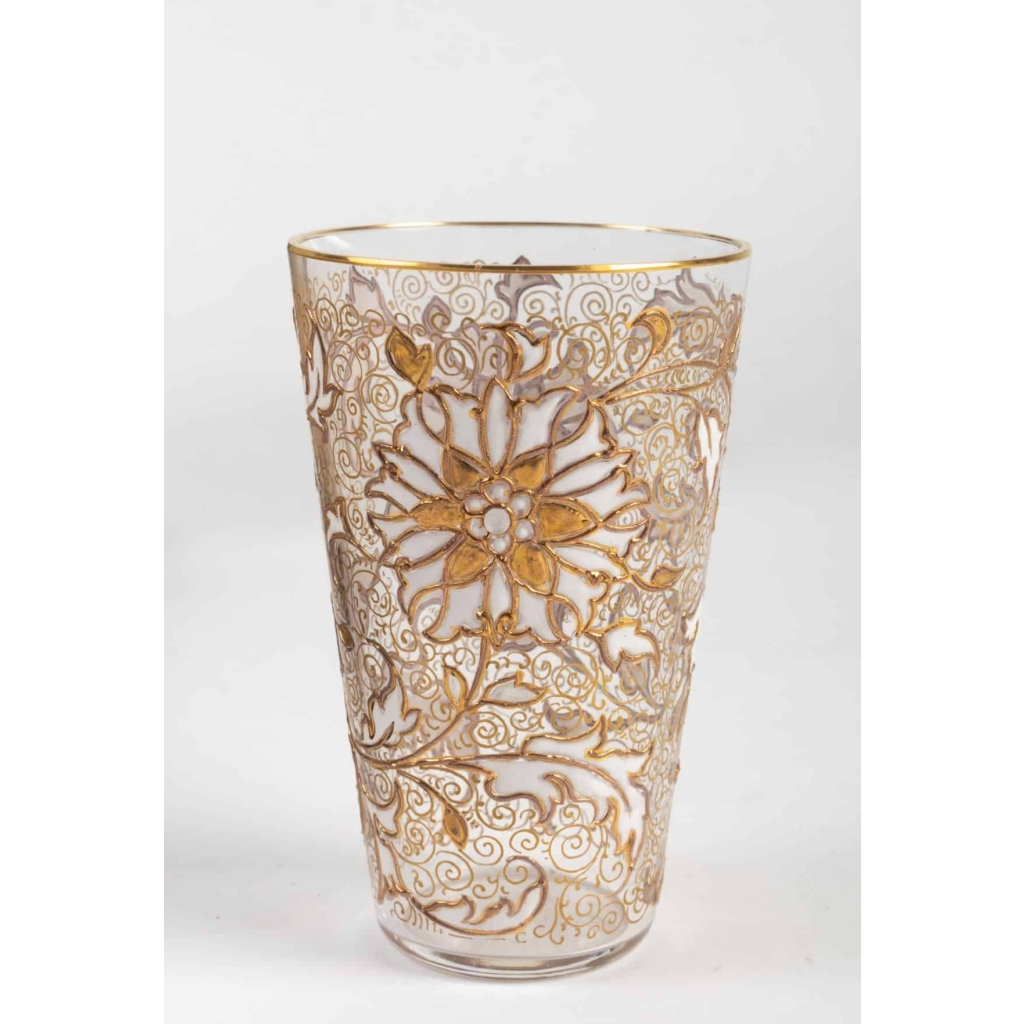 Douze gobelets(Cristal) en coffret attribués à Fritz Heckert 1870/1880