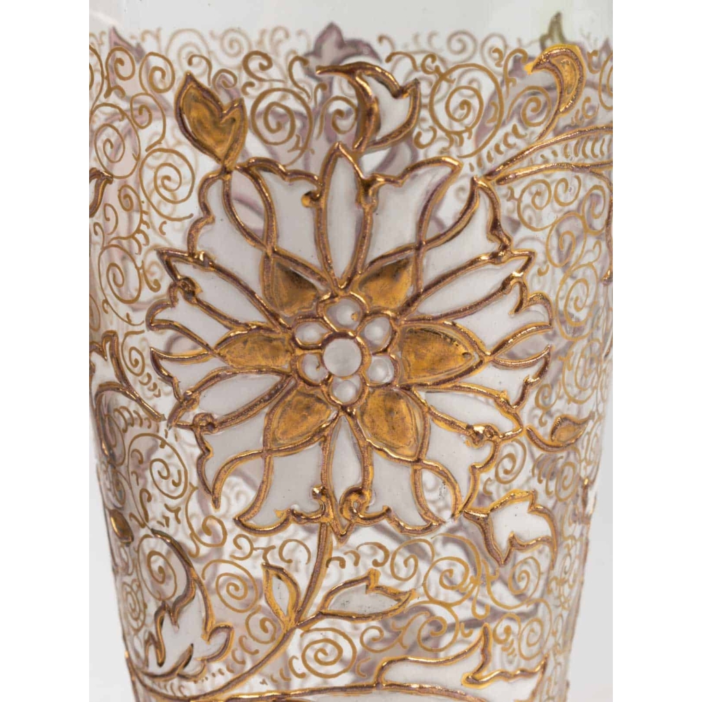 Douze gobelets(Cristal) en coffret attribués à Fritz Heckert 1870/1880