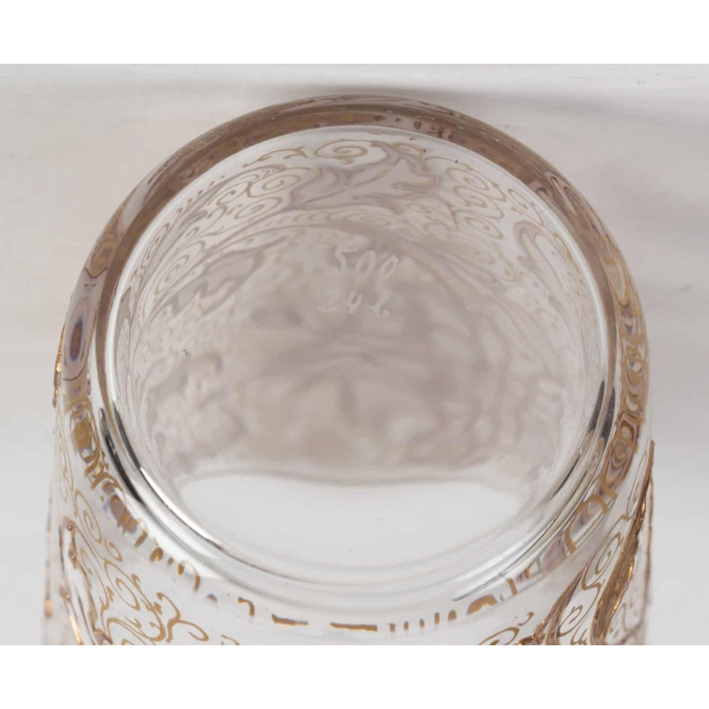 Douze gobelets(Cristal) en coffret attribués à Fritz Heckert 1870/1880
