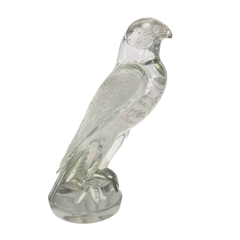 Mascotte « Faucon » verre blanc de René LALIQUE | Biron |||||||||
