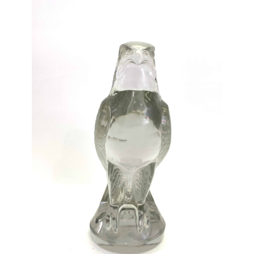 Mascotte « Faucon » verre blanc de René LALIQUE | Biron Mascotte "Faucon" verre blanc de René LALIQUE