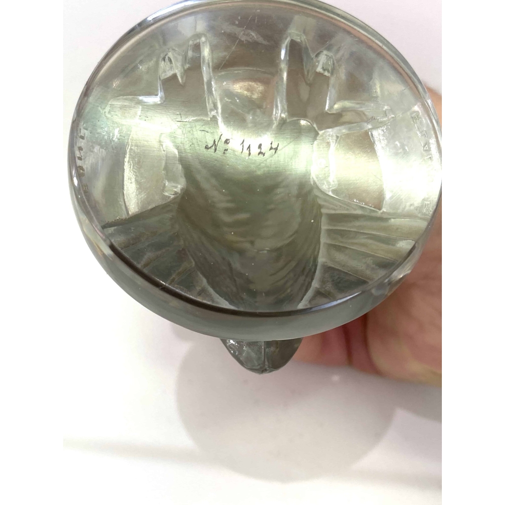 Mascotte « Faucon » verre blanc de René LALIQUE | Biron Mascotte "Faucon" verre blanc de René LALIQUE