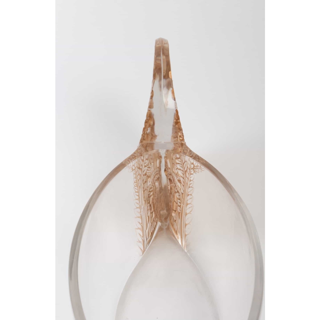 Jardinière « Saint-Hubert » verre blanc patiné sépia de René LALIQUE | Biron Jardinière « Saint-Hubert » verre blanc patiné sépia de René LALIQUE