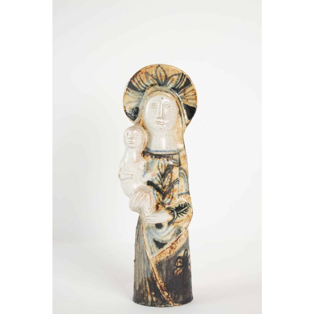 Vierge à l’enfant en céramique par Jean Derval (1925-2010) | Biron |||||||