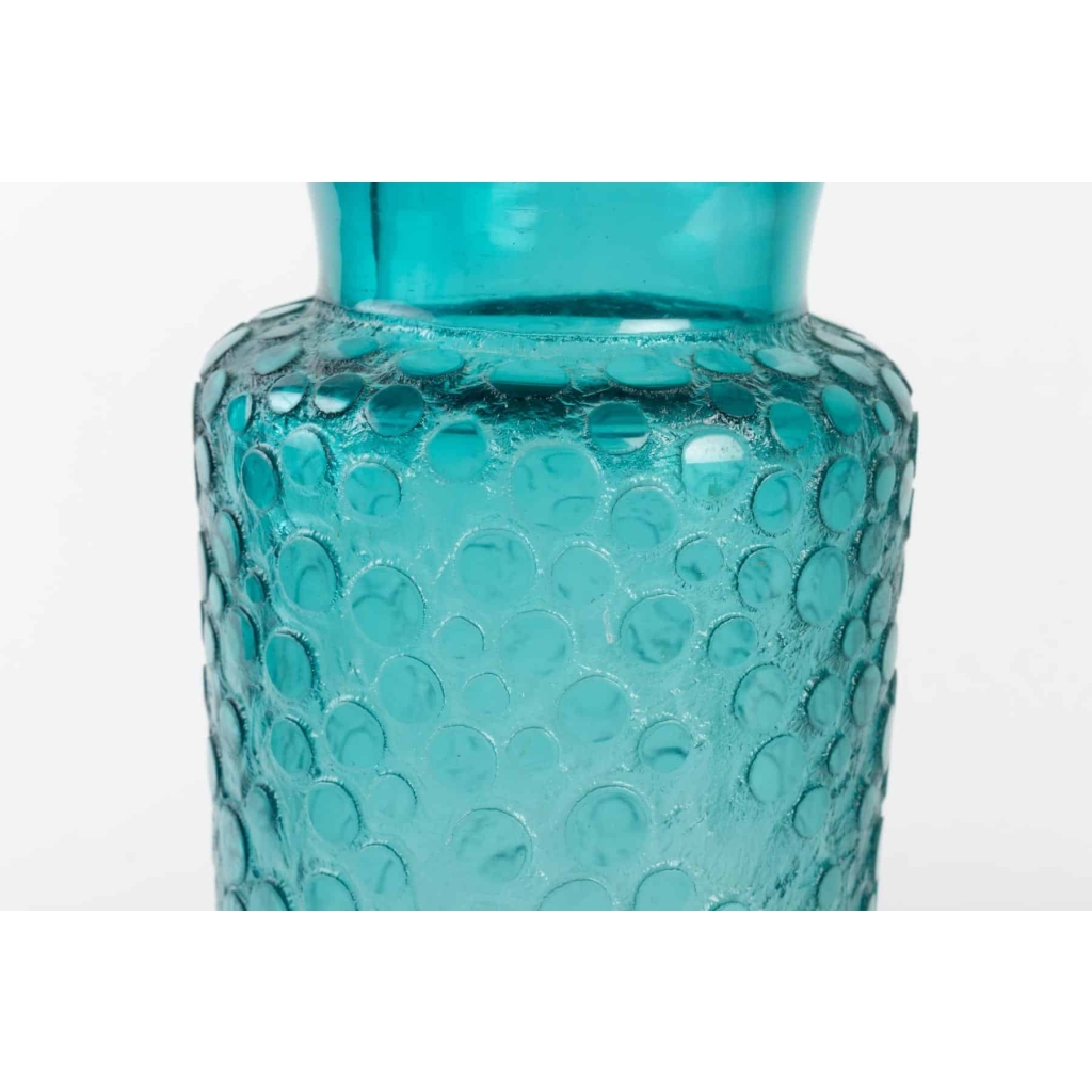 Vase Art-Déco verre turquoise dégagé à l’acide de DAUM | Biron Vase Art-Déco verre turquoise dégagé à l'acide de DAUM