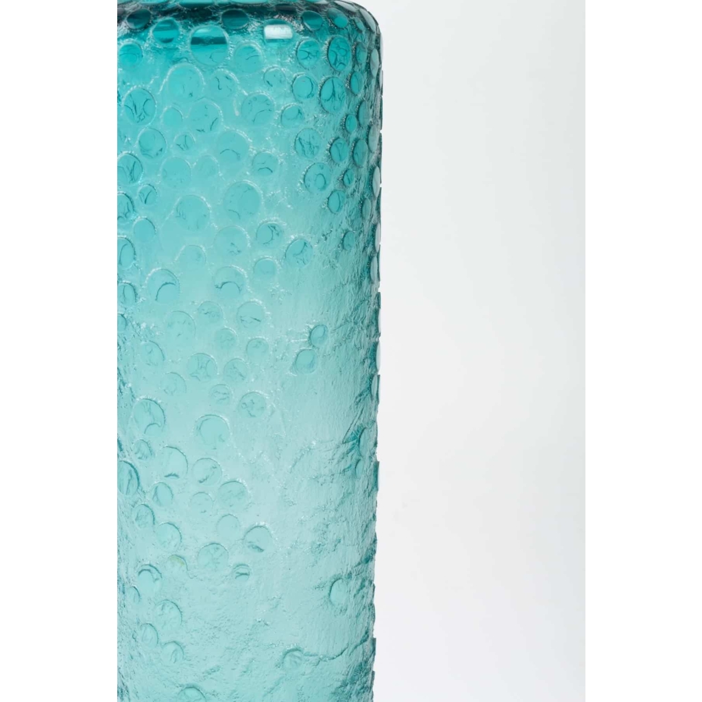 Vase Art-Déco verre turquoise dégagé à l’acide de DAUM | Biron Vase Art-Déco verre turquoise dégagé à l'acide de DAUM