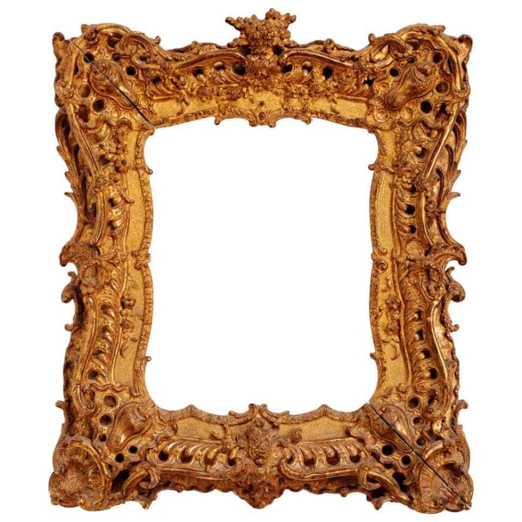 Exceptionnel cadre d’époque Louis XV rococo en bois sculpté et doré | Biron ||||