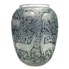 Vase « Biches » verre blanc patiné bleu de René LALIQUE | Biron ||||