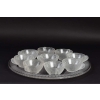 Service de Tasses « Jaffa » verre blanc de René LALIQUE | Biron Service de Tasses « Jaffa » verre blanc de René LALIQUE