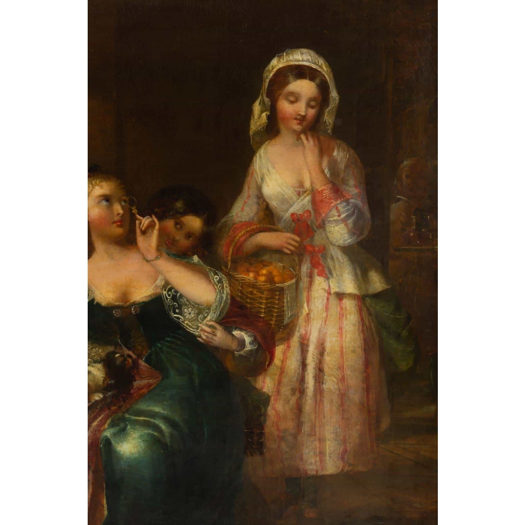 Huile sur toile signé FAED école anglaise 19e siècle 5