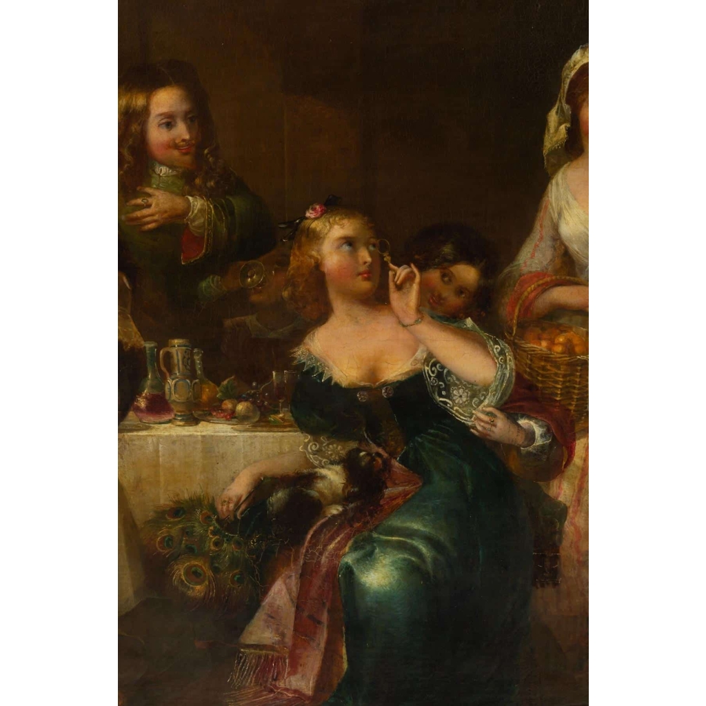 Huile sur toile signé FAED école anglaise 19e siècle 6