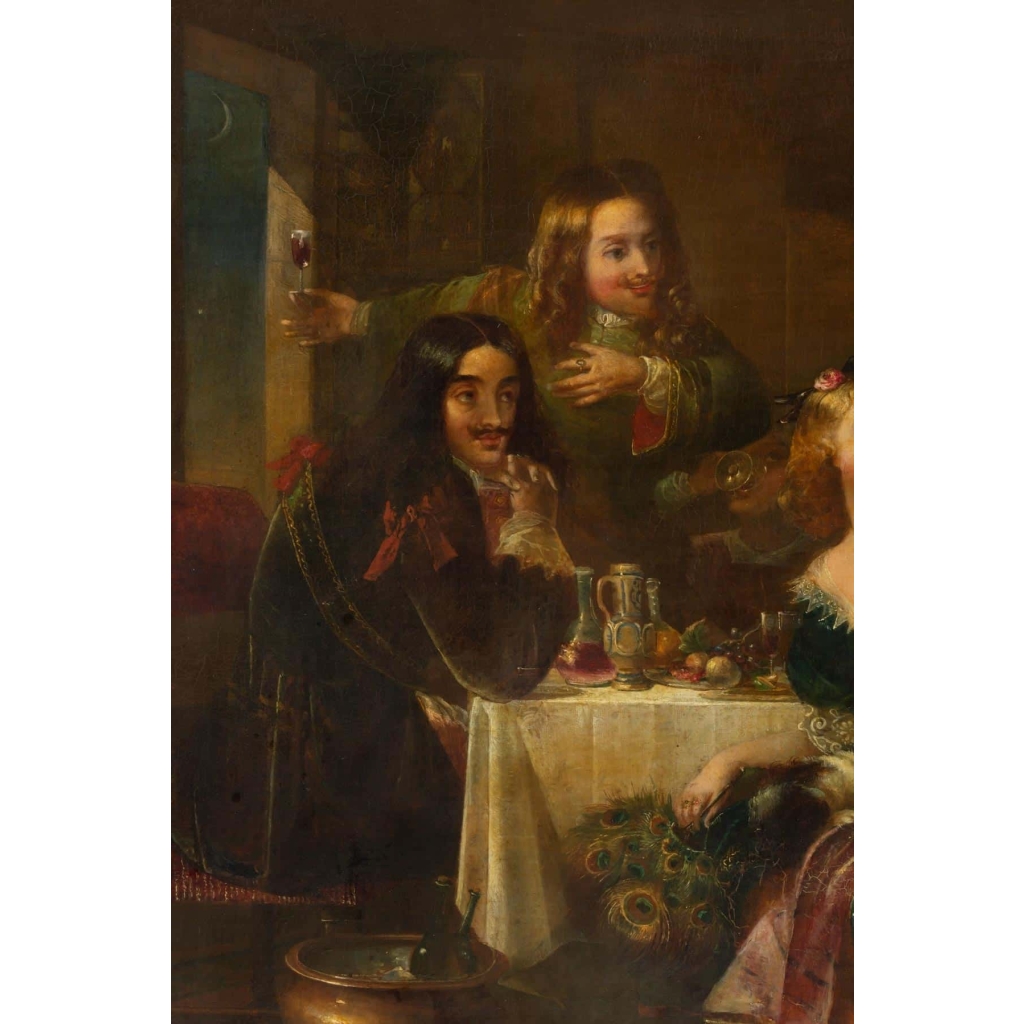 Huile sur toile signé FAED école anglaise 19e siècle 7