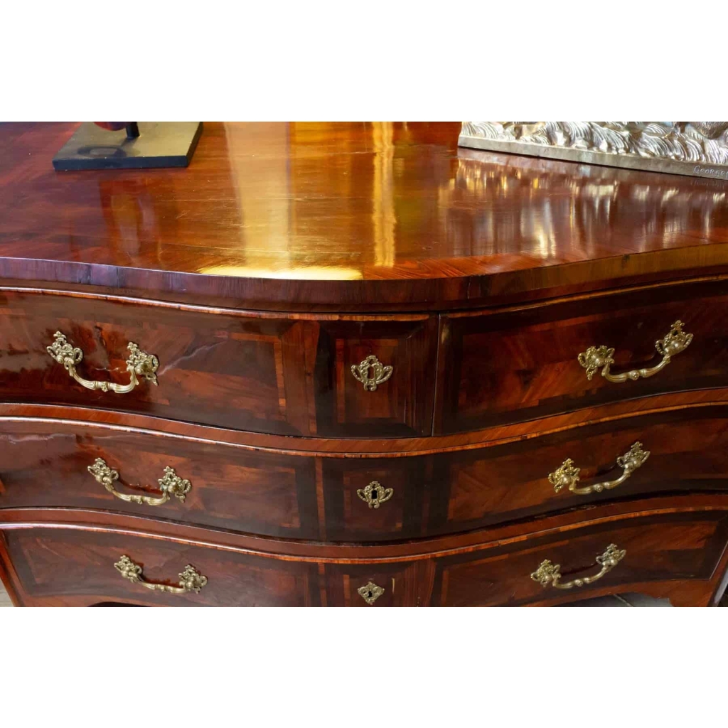 Commode en marqueterie et palissandre XVIIIème | Biron Commode en marqueterie et palissandre XVIIIème