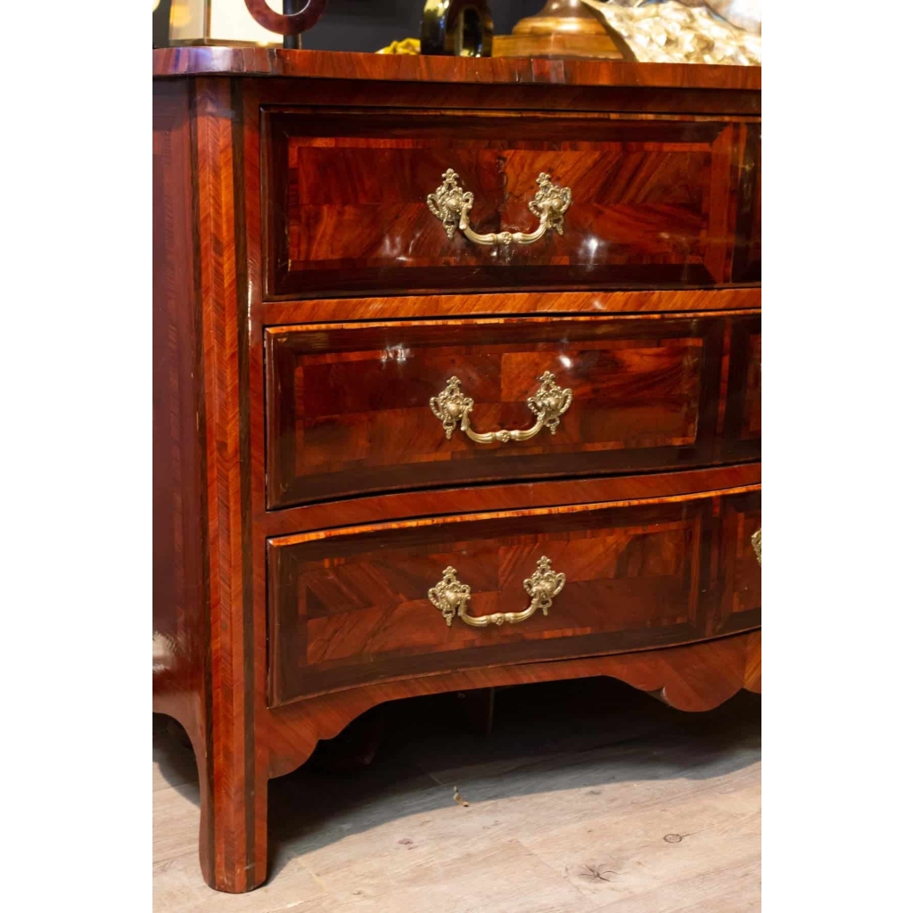 Commode en marqueterie et palissandre XVIIIème | Biron Commode en marqueterie et palissandre XVIIIème