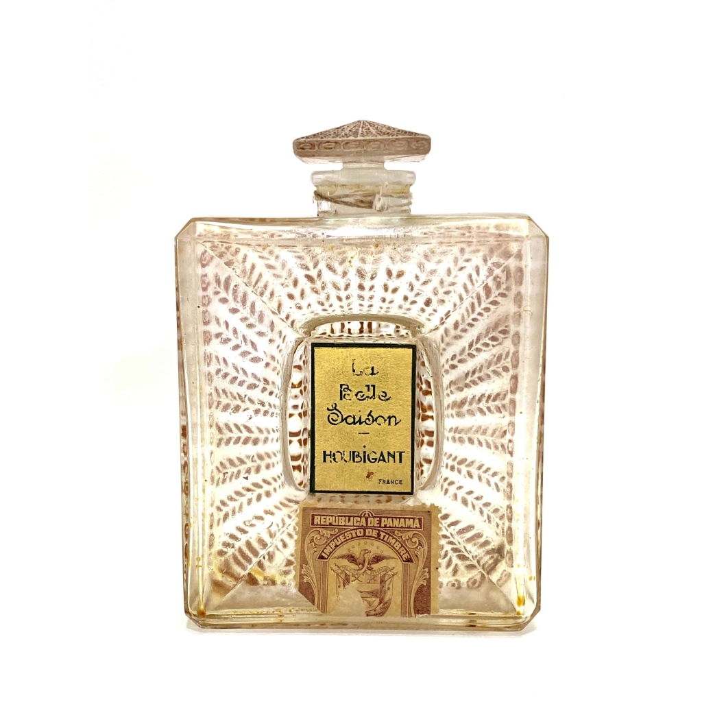 Flacon « La Belle Saison » pour Houbigant verre blanc patiné sépia de René LALIQUE 5