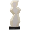 Sculpture contemporaine en marbre blanc rehaussé de jaune par Savy, 2005 | Biron ||||||||||