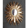1970′ Miroir Soleil Ovale Convexe, Résine Dorée 85 x 67 cm | Biron |||||