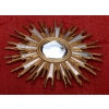 1970′ Miroir Soleil Ovale Convexe, Résine Dorée 85 x 67 cm | Biron 1970' Miroir Soleil Ovale Convexe, Résine Dorée 85 x 67 cm
