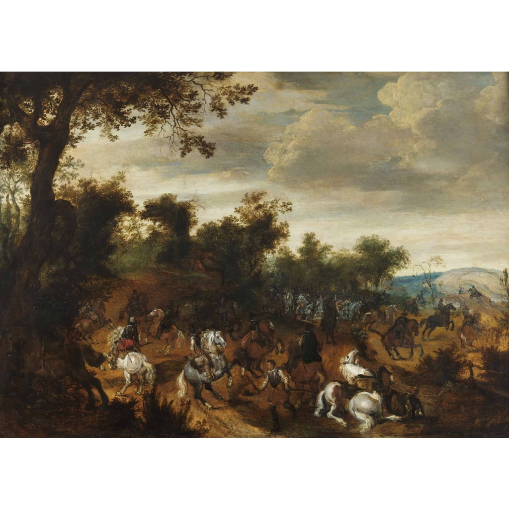Escarmouche à l’orée du bois – Attribué à Sébastiaen Vrancx (1573-1647)