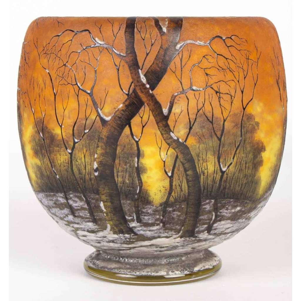 DAUM Nancy : Vase – “Arbres en Hiver” | Biron |||||||