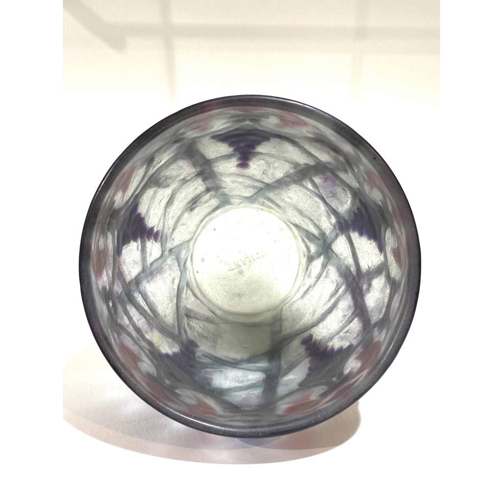 Vase « Grappes » pâte de verre grise, rose et violette de Gabriel ARGY-ROUSSEAU 5