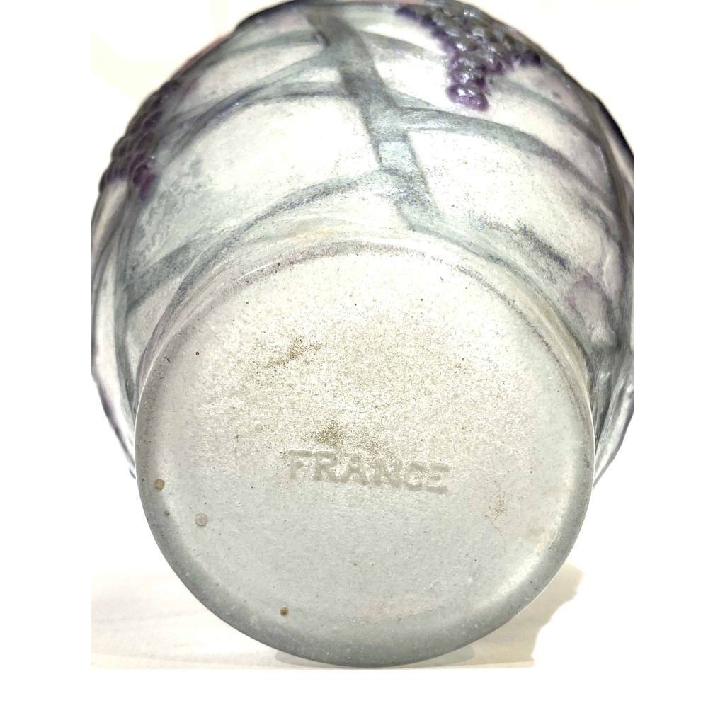 Vase « Grappes » pâte de verre grise, rose et violette de Gabriel ARGY-ROUSSEAU 6