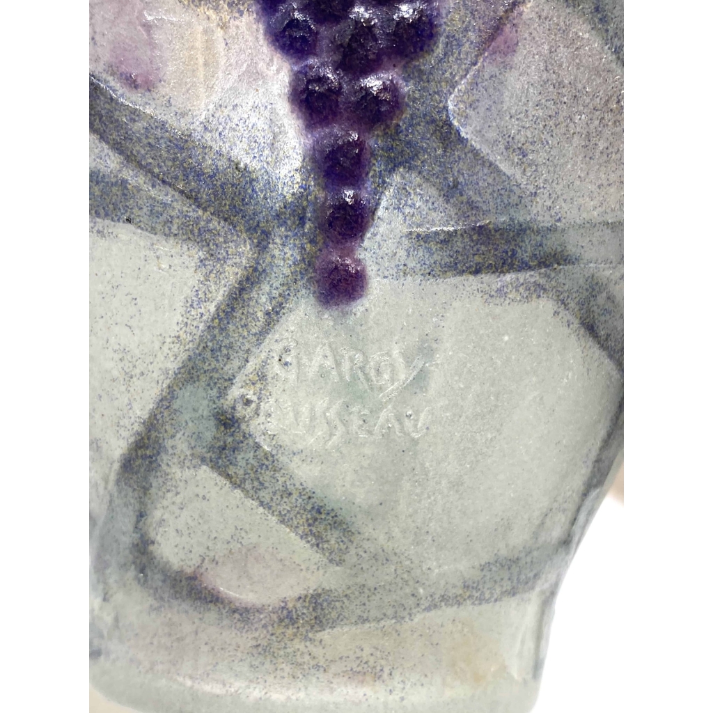Vase « Grappes » pâte de verre grise, rose et violette de Gabriel ARGY-ROUSSEAU 7