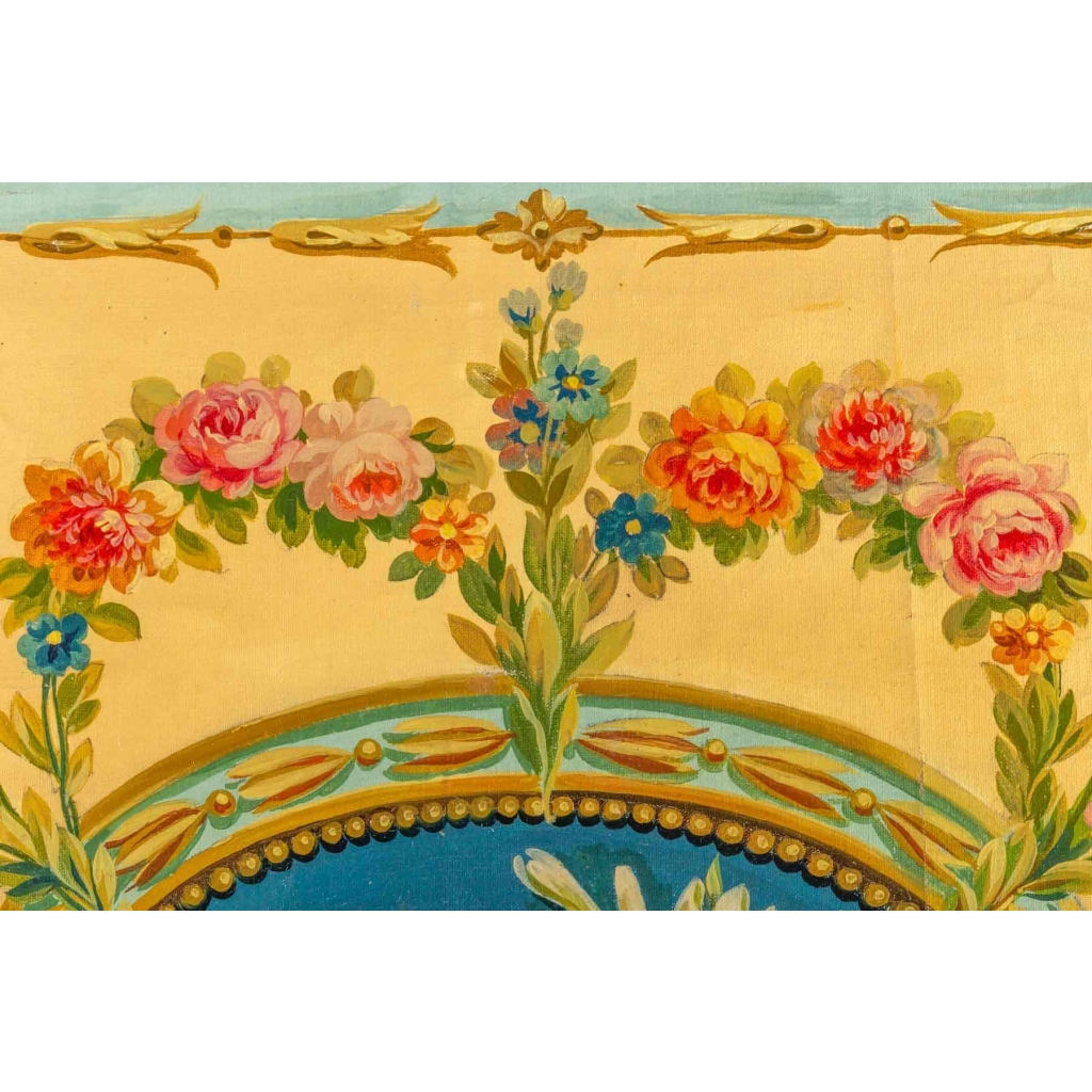 Projet de carton de tapisserie d’Aubusson. | Biron Projet de carton de tapisserie d'Aubusson.