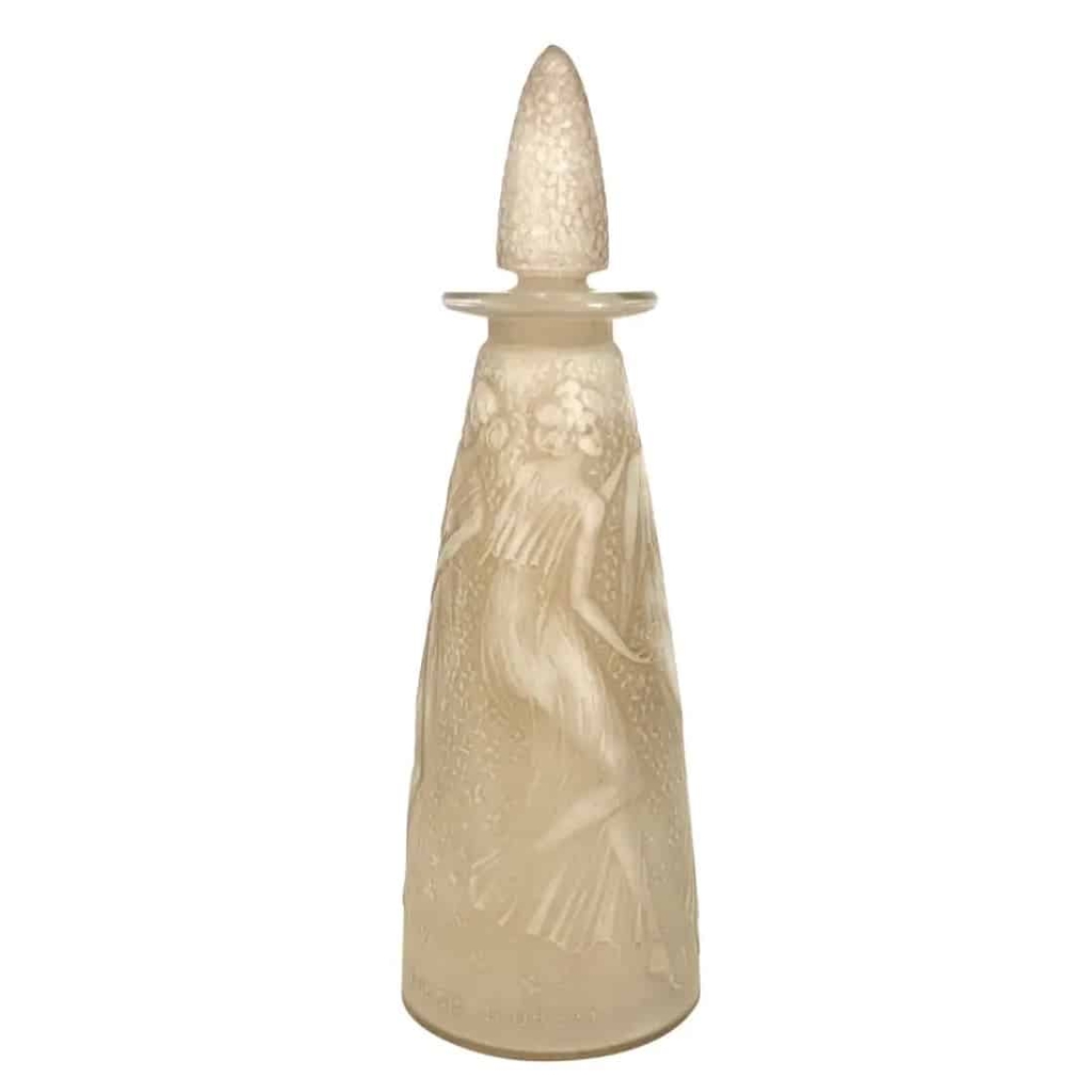 Flacon « Poésie » pour D’Orsay verre blanc patiné sépia de René LALIQUE 2