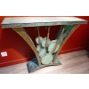 CONSOLE aux trois violons laiton et verre pilé | Biron CONSOLE aux trois violons laiton et verre pilé