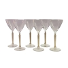 Suite de Six 6 Verres « Clos Sainte-Odile » cristal blanc patiné sépia de René LALIQUE | Biron |||||||