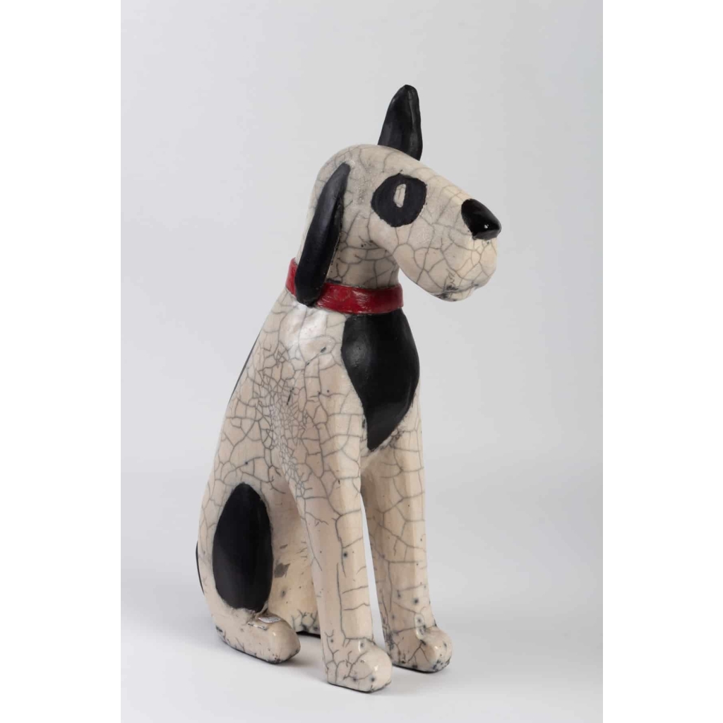 Sculpture » Fox terrier » en raku | Biron ||||||