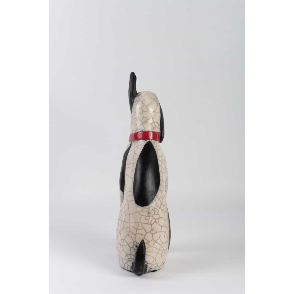 Sculpture » Fox terrier » en raku | Biron Sculpture " Fox terrier " en raku