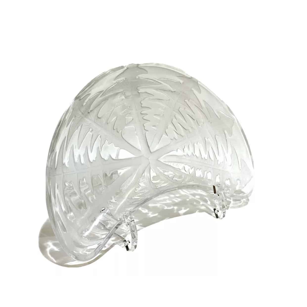 Suite de Huit 8 Assiettes à Salade "Pissenlit" verre blanc de René LALIQUE