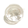Boite « Une Figurine et Bouquet » verre blanc patiné sépia de René LALIQUE | Biron Boite « Une Figurine et Bouquet » verre blanc patiné sépia de René LALIQUE