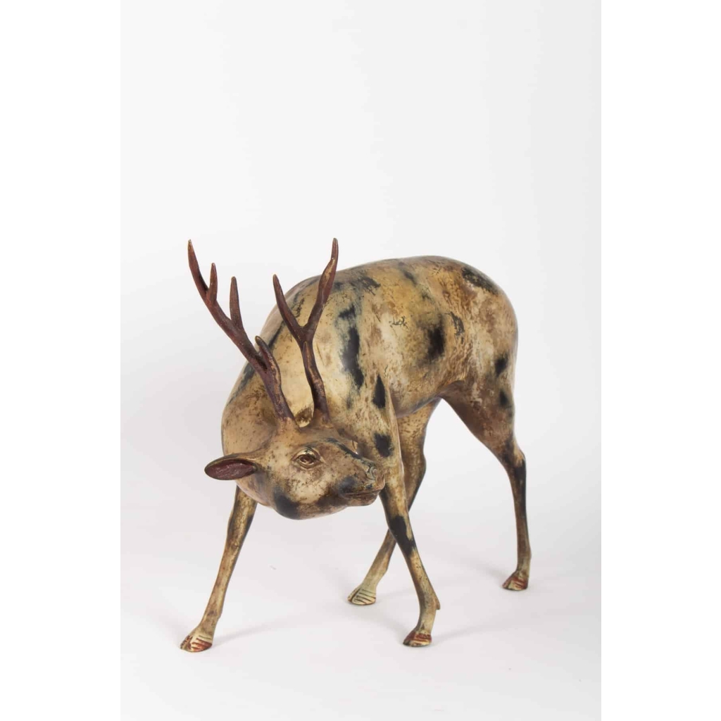 Sculpture cerf en bronze signé de Ihô | Biron Sculpture cerf en bronze signé de Ihô