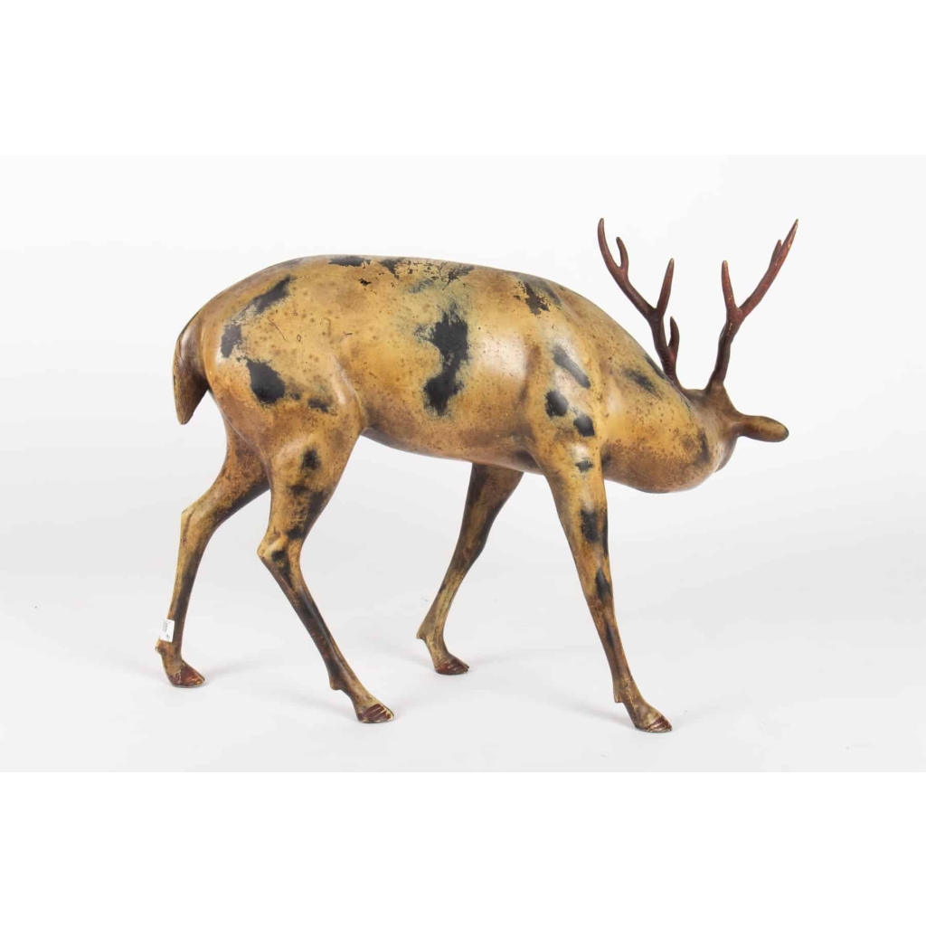 Sculpture cerf en bronze signé de Ihô | Biron Sculpture cerf en bronze signé de Ihô