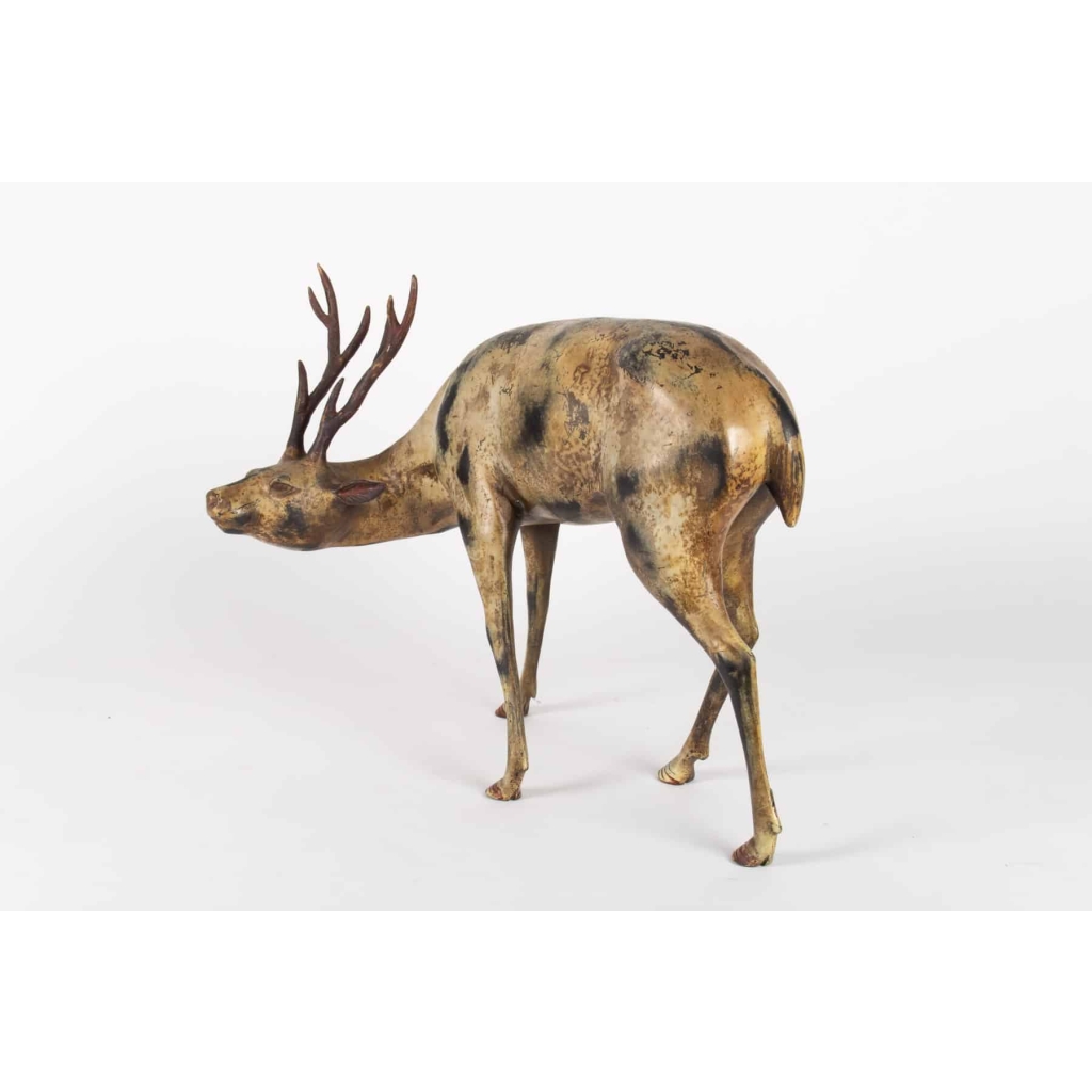 Sculpture cerf en bronze signé de Ihô | Biron Sculpture cerf en bronze signé de Ihô