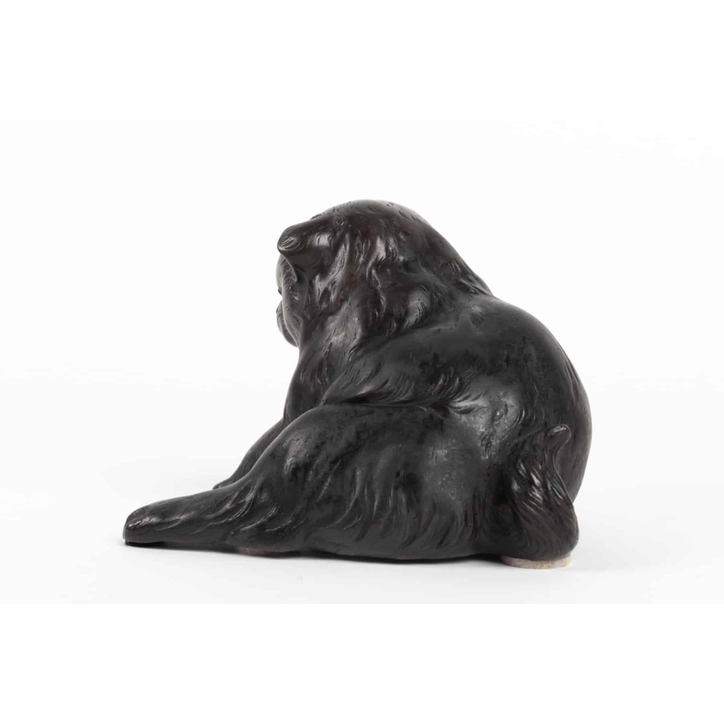 Sculpture en bronze chiot de Yama Itchi époque Meiji | Biron Sculpture en bronze chiot de Yama Itchi époque Meiji