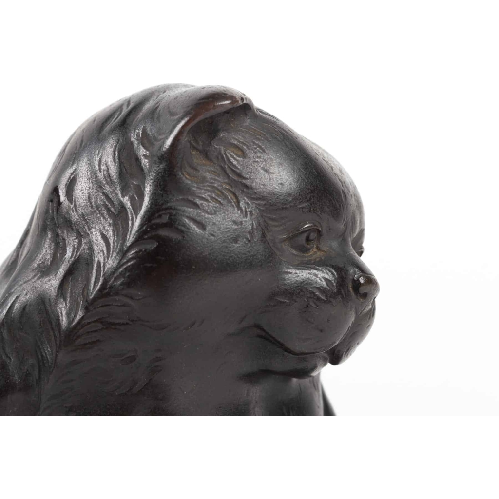 Sculpture en bronze chiot de Yama Itchi époque Meiji | Biron Sculpture en bronze chiot de Yama Itchi époque Meiji