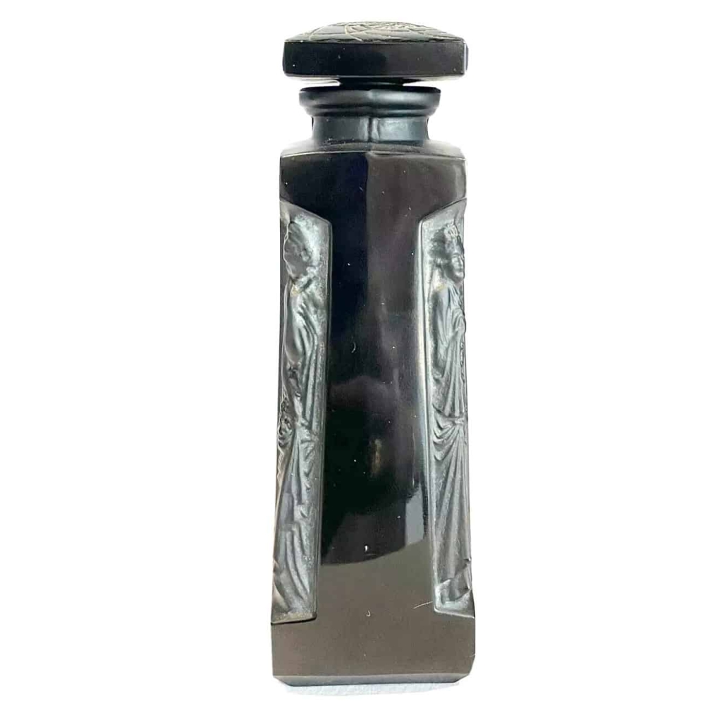 Flacon « Ambre » pour D’Orsay verre noir patiné blanc de René LALIQUE 3
