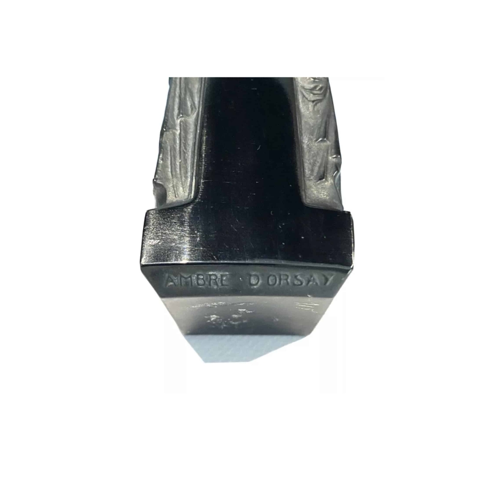 Flacon « Ambre » pour D’Orsay verre noir patiné blanc de René LALIQUE 8